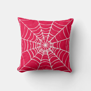 Pink Web Throw Pillow