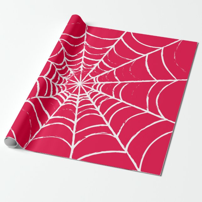 Pink Web Wrapping Paper (Unrolled)