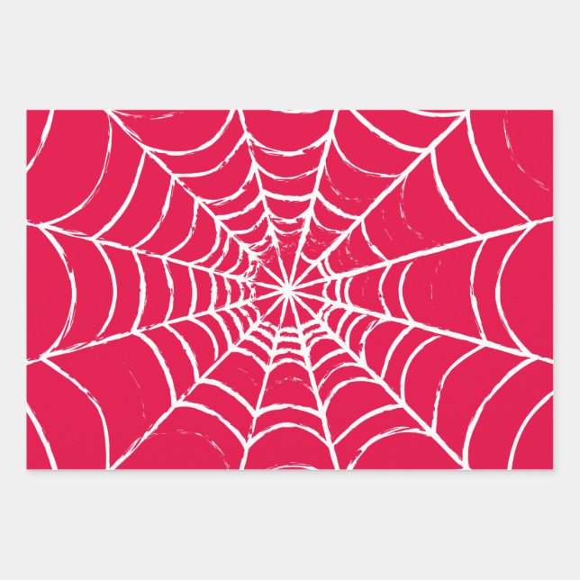 Pink Web Wrapping Paper Sheet (Front)