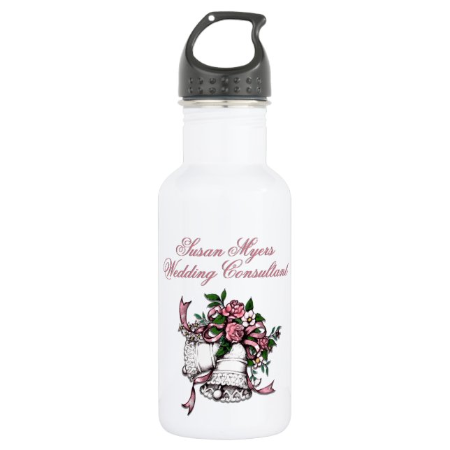 Pink Wedding Bells 532 Ml Water Bottle (Front)