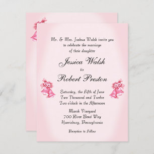 Pink Wedding Bells Invitation