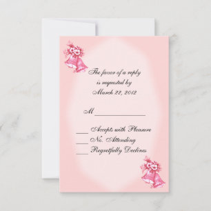Pink Wedding Bells RSVP Card
