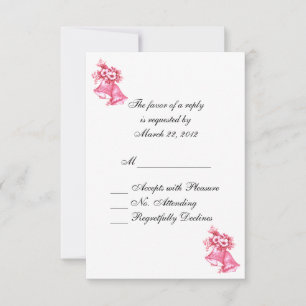 Pink Wedding Bells RSVP Card