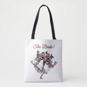 Pink Wedding Bells The Bride Tote Bag