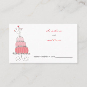 Pink Wedding Cake Chic Guest Escort Place Card