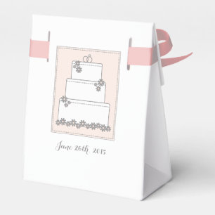 Pink Wedding Cake Reception Favour Box