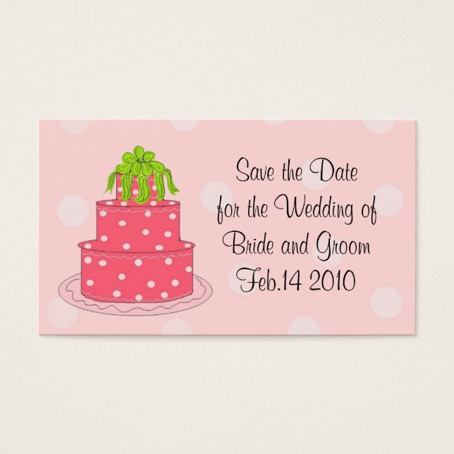Pink Wedding Cake Save the Date (Front)
