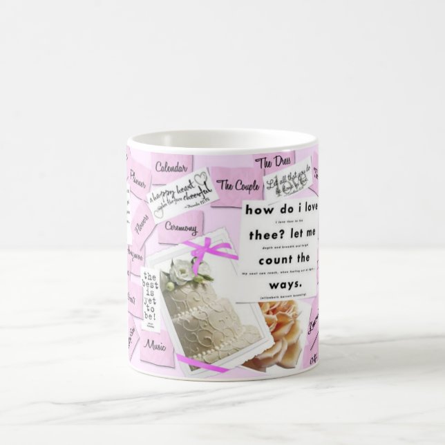 Pink Wedding Coffee Cup Mug (Center)