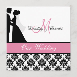 Pink Wedding Couple Wedding Invitation