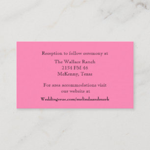 Pink Wedding Enclosure Card