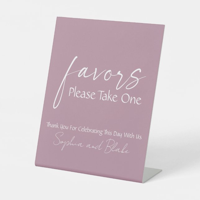 Pink Wedding Favours Pedestal Sign (Front)