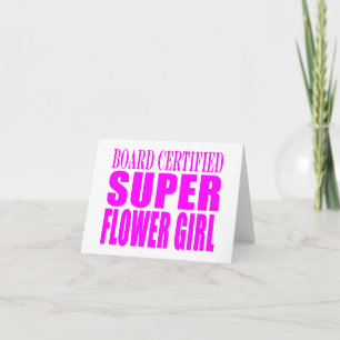 Pink Wedding Favours & Thanks : Super Flower Girl Card