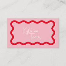 Pink Wedding Flat Place Card