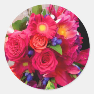 Pink Wedding Floral Envelope Seal Stickers