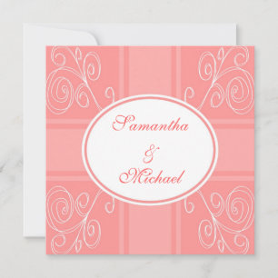 Pink wedding invitation