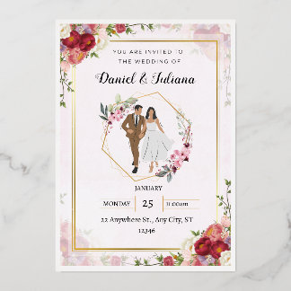 Pink Wedding Invitation Template Wedding Invite