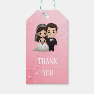 Pink Wedding Invitations with Diamond Sparkles Gift Tags