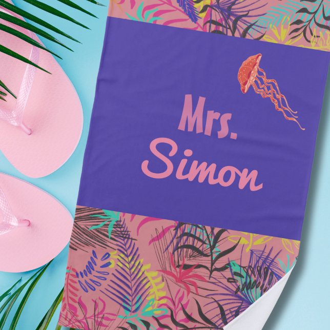 Pink Wedding Mrs. Beach Towel (Creator Uploaded)