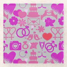 Pink Wedding ornaments pattern 03 Grey BG
