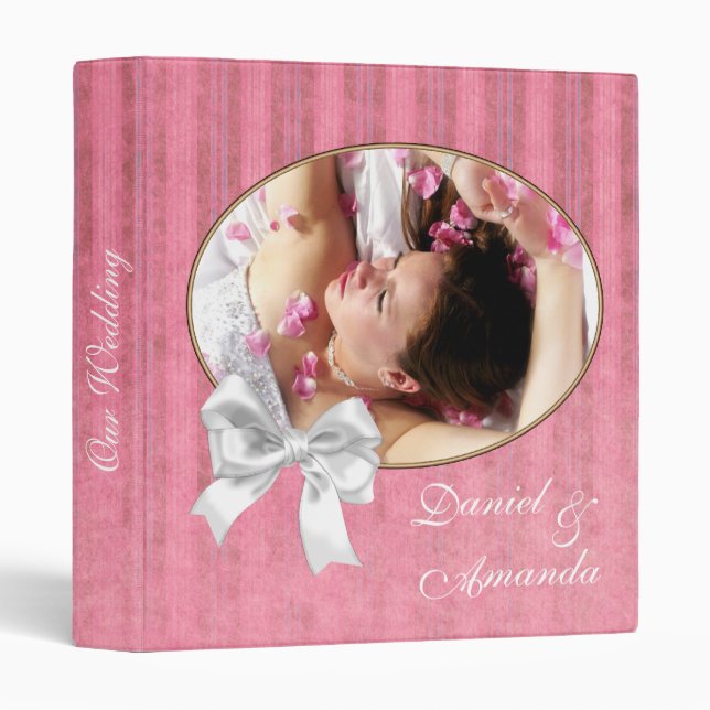 Pink Wedding Photo Album Binder (Front/Spine)