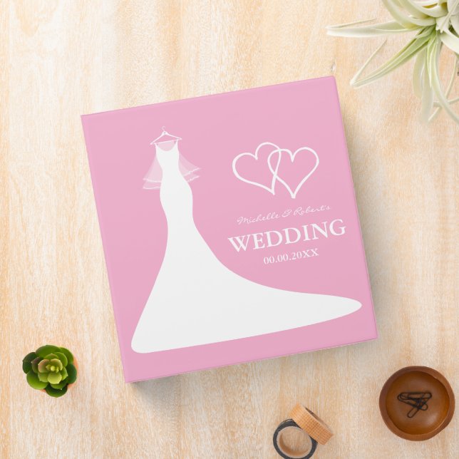 Pink wedding planner binder keepsake photo album (In Situ)