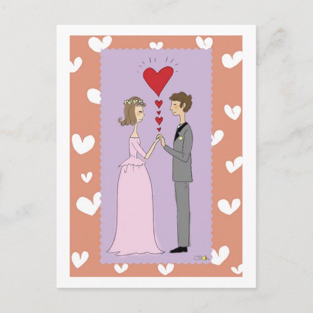 Pink wedding postcard (Front)