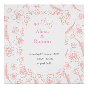 pink wedding poster