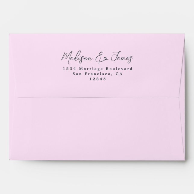 Pink Wedding Return Address Envelope (Back (Top Flap))