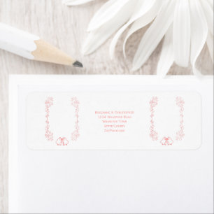 Pink Wedding Return Address Label Bells