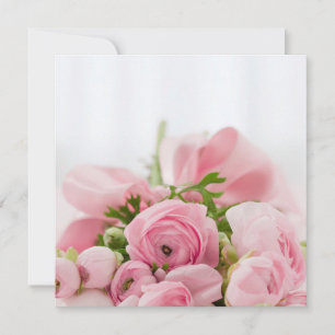 Pink Wedding Roses Card