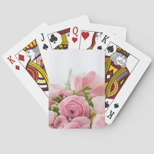 Pink Wedding Roses Playing Cards (Back)