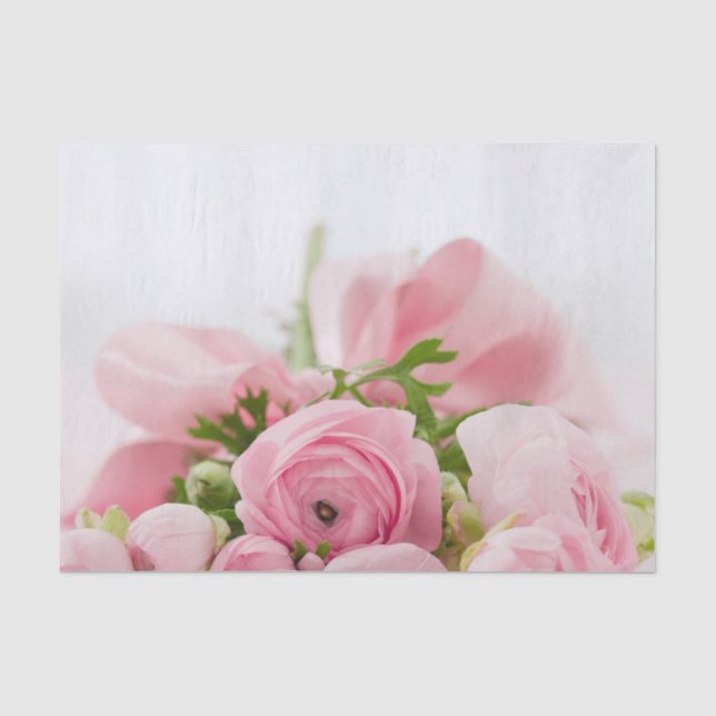 Pink Wedding Roses Tissue Paper (Front)