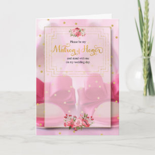 Pink Wedding Shoes Matron of Honour Bridal Proposa Card