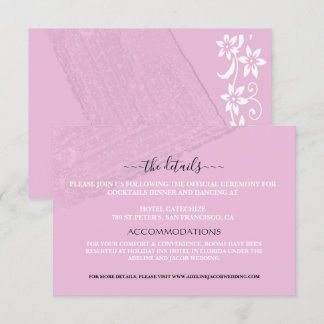 Pink wedding website floral Enclosure Card