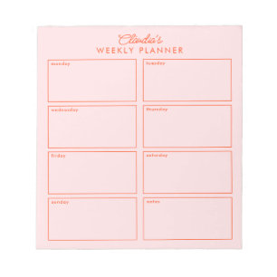 Pink Weekly Planner + Notes to do list