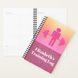 Pink Weightlifting Fitness Gym Workout Log Planner