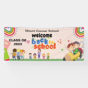 Pink Welcome Back To School Banner