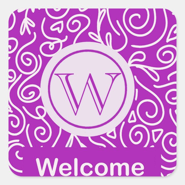 Pink Welcome Sticket Square Sticker (Front)