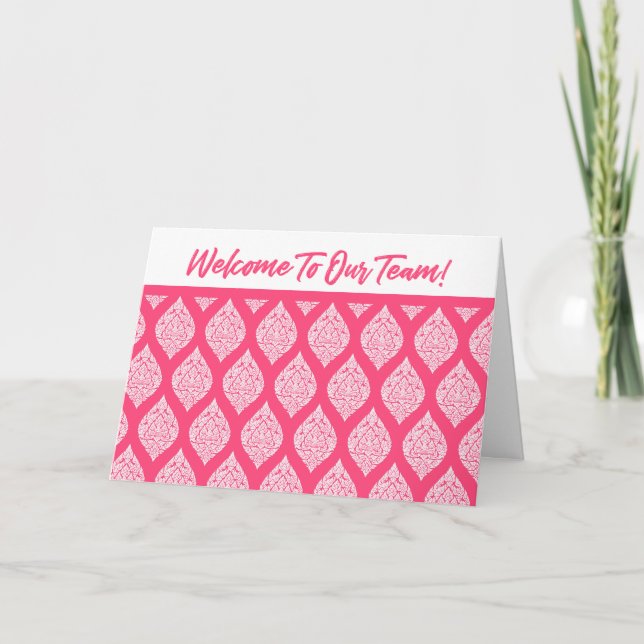 Pink Welcome To Our Team Card (Front)
