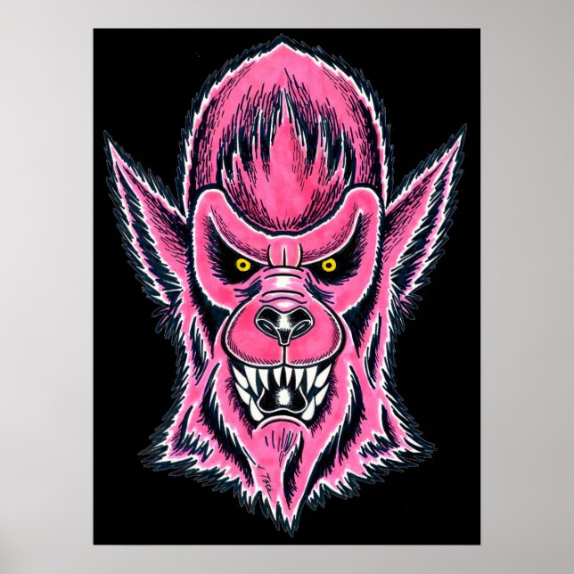 Pink Werewolf Mask Poster (Front)