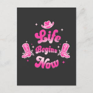 Pink Western Cowgirl Birthday Milestone Invitation Postcard