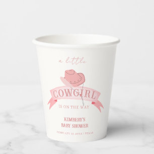 Pink Western Cowgirl Hat Baby Shower  Paper Cups