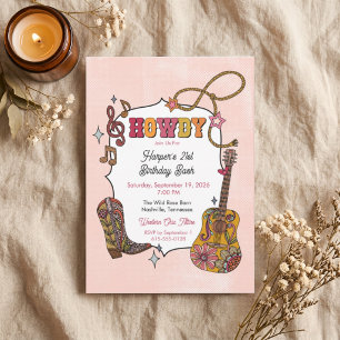 Pink Western Cowgirl Party Invitation