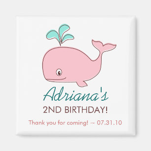 Pink Whale Magnet Party Favours