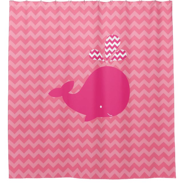 Pink Whale on Pink Chevron Stripes (Front)