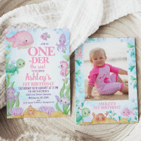 Pink Whale Photo Oneder the Sea 1st Birthday