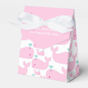Pink Whale Theme Baby Shower Favor Box