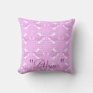 Pink Whales Baby Nursery Decorative Throw Pillows