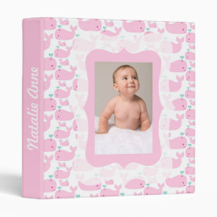 Pink Whales Photo Ready Baby Album Binder