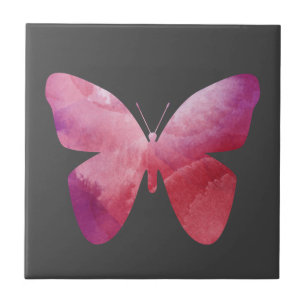 Pink whimsical butterfly tile